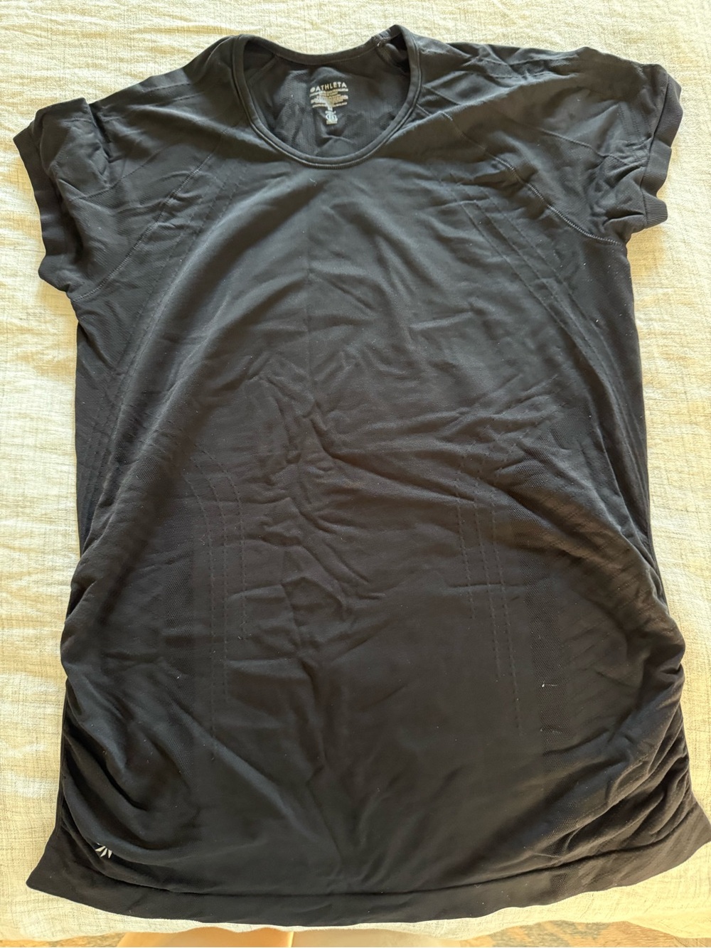 Athleta Momentum Flex Black Short Sleeve Crewneck Top - Picture 2 of 3